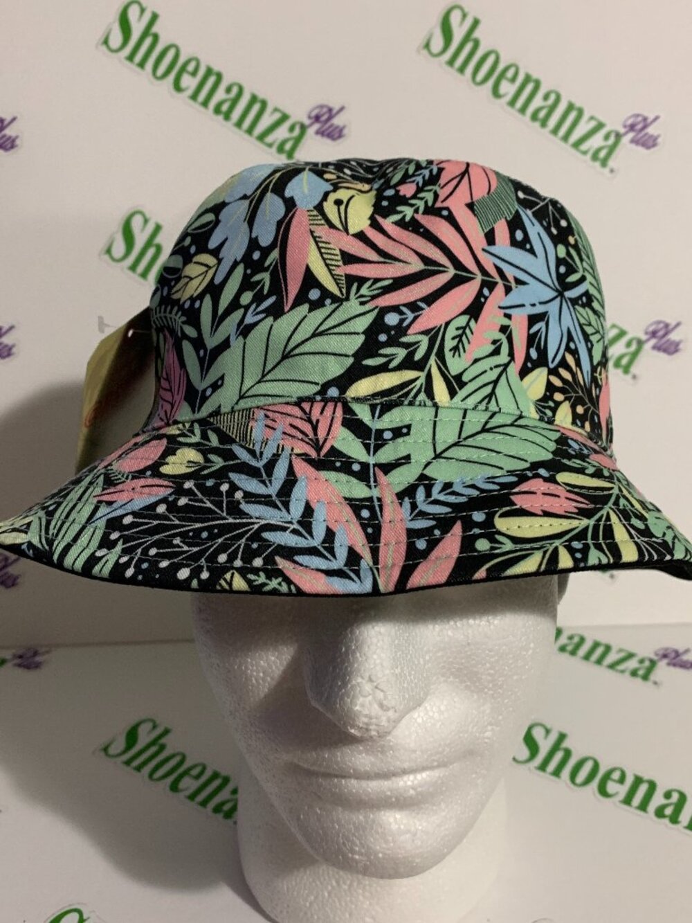 RSVLTS Hat Reversible Bucket Tropical Floral Pink Green Blue Black Cap OSFM